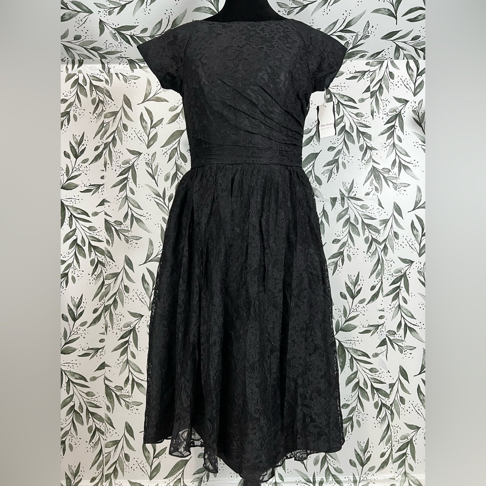 Beautiful Cocktail Lace Mother of The Bride Dress Vintage Style Black Formal #B